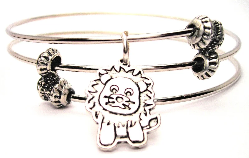 Baby Lion Triple Style Expandable Bangle Bracelet