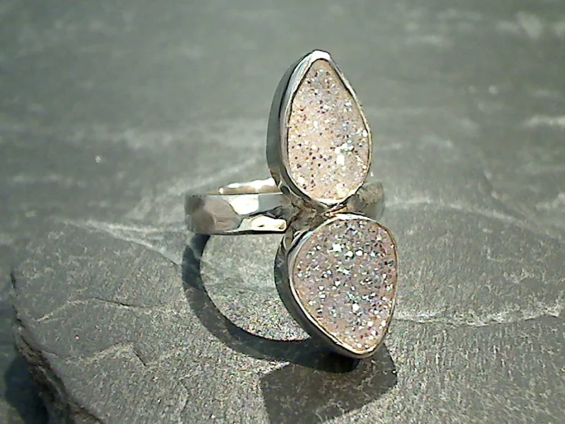 Size 6.5 Druzy Quartz, Sterling Silver Ring