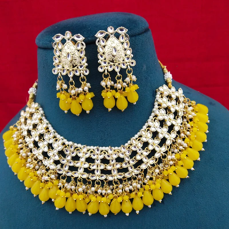 Manisha Jewellery Gold Plated Kundan Stone Necklace Set