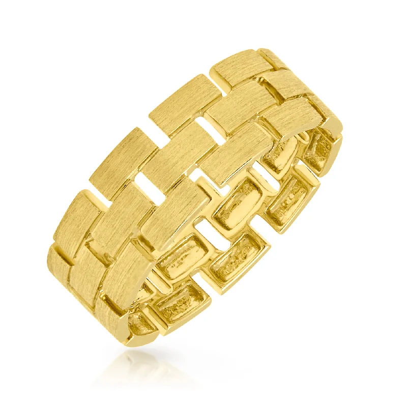 14KT Matte Yellow Gold Elias Band Ring