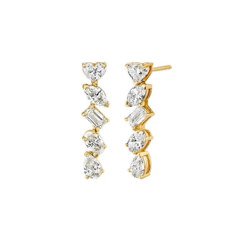 18k Fortuna Diamond Drop Earrings