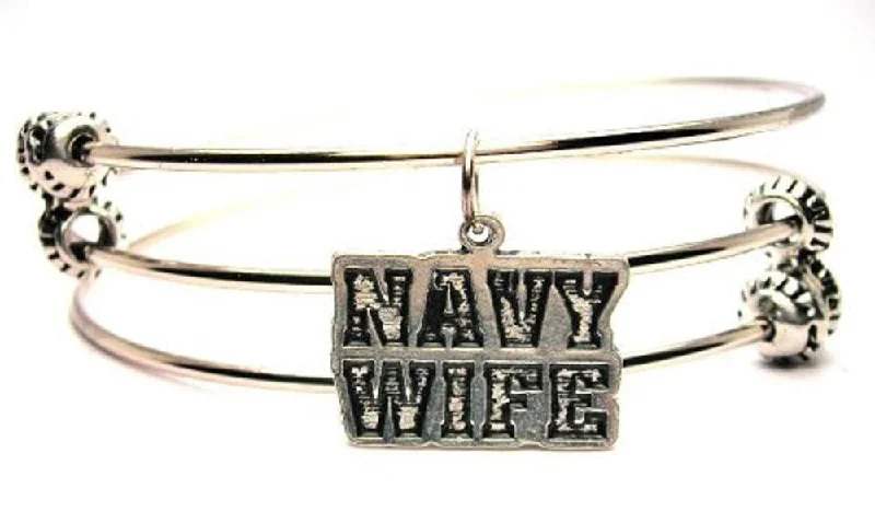 Navy Wife Triple Style Expandable Bangle Bracelet