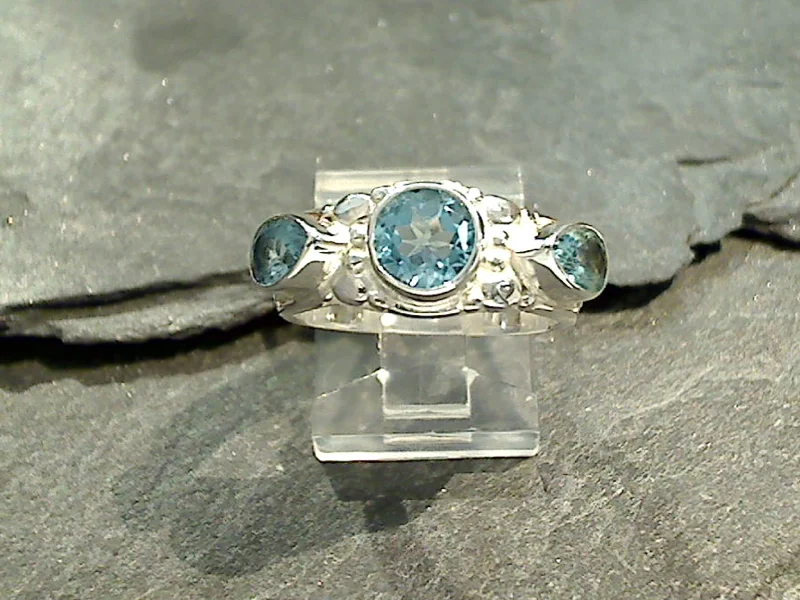 Size 6 Blue Topaz, Sterling Silver Ring