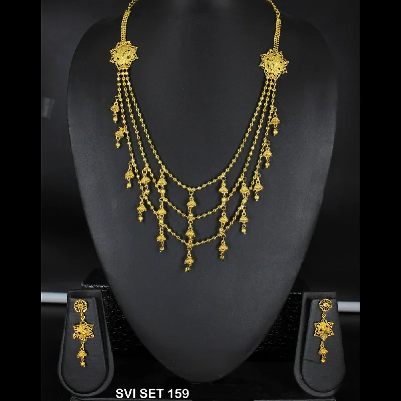 Mahavir Forming Gold Necklace Set   - SVI SET 159