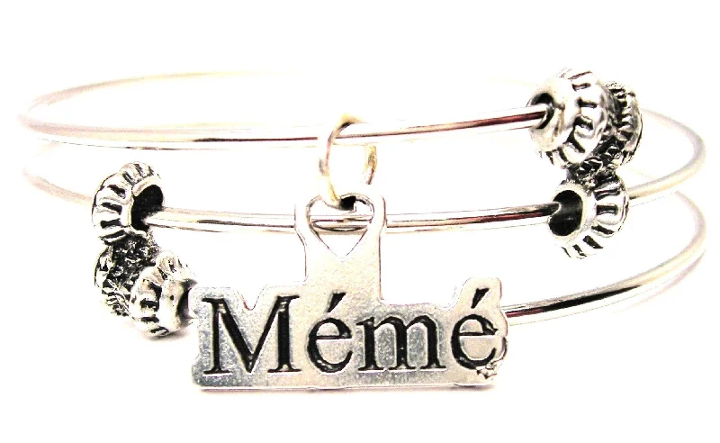 Meme Triple Style Expandable Bangle Bracelet