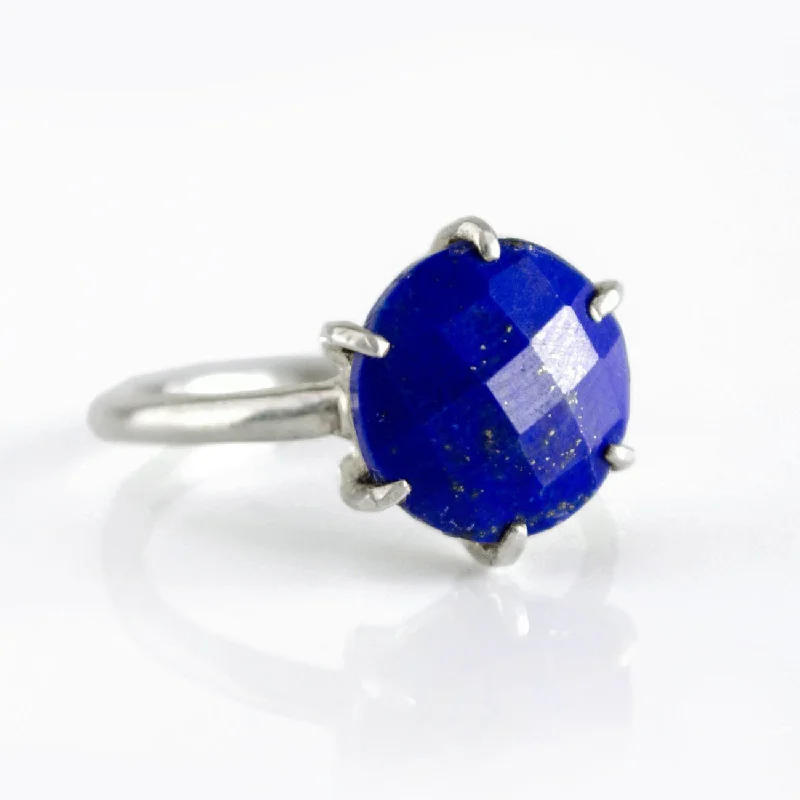 Lapis Lazuli Round Prong Set Ring : September Birthstone