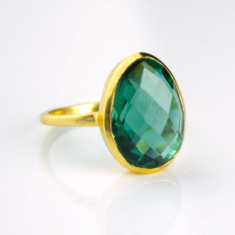 Emerald Green Tourmaline Oval Ring