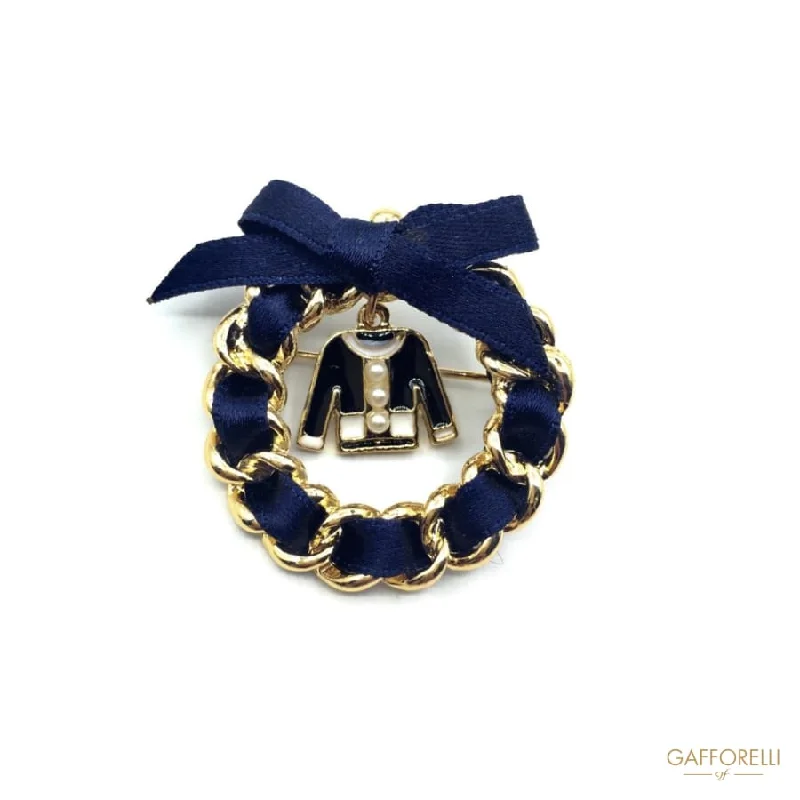 Ribbon Chain Brooch and Little Charm, 3 Cm - Art. 2851 b